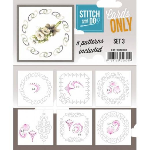 Stitch and Do Cards only 3 met 6 verschillende oplegkaartjes