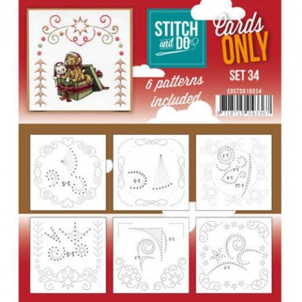 Stitch and Do Cards only 34 met 6 verschillende oplegkaartjes