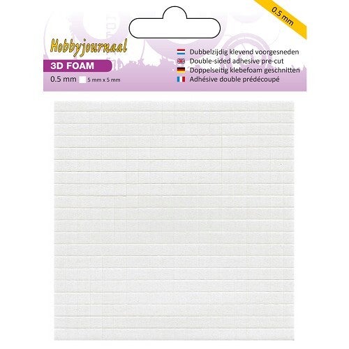 Hobbyjournaal 3D Foam blokjes 5 x 5 x 0,5 mm 400 blokjes