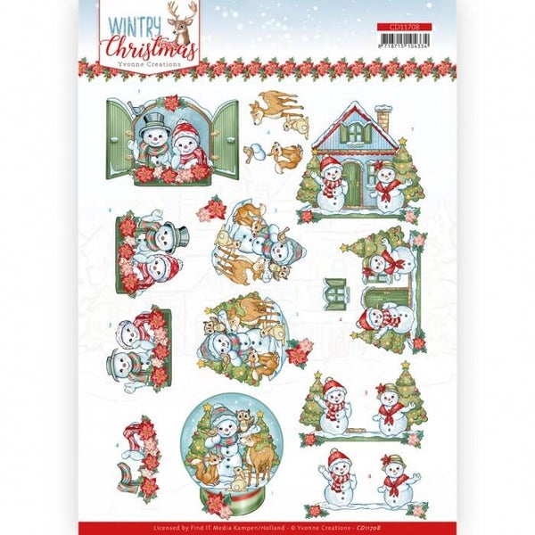 Yvonne Creations Wintry Christmas 3D knipvel A4 CD11708