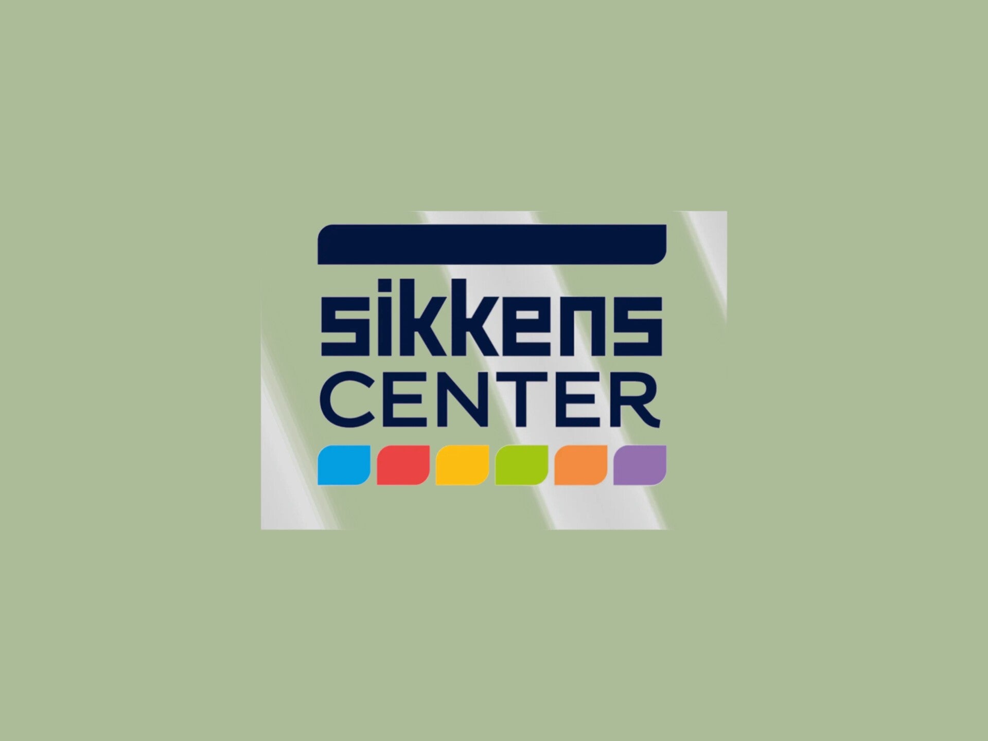 Firmenlogo "Sikkens Center" mit fünf farbigen Feldern.