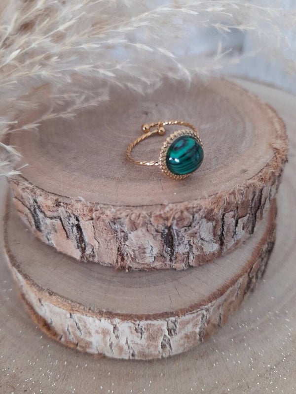 Bague inox vert