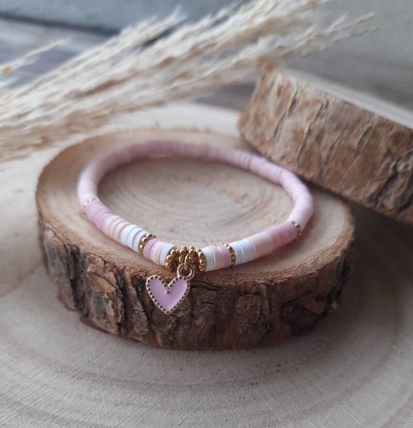 Bracelets bi color rose coeur 💕
