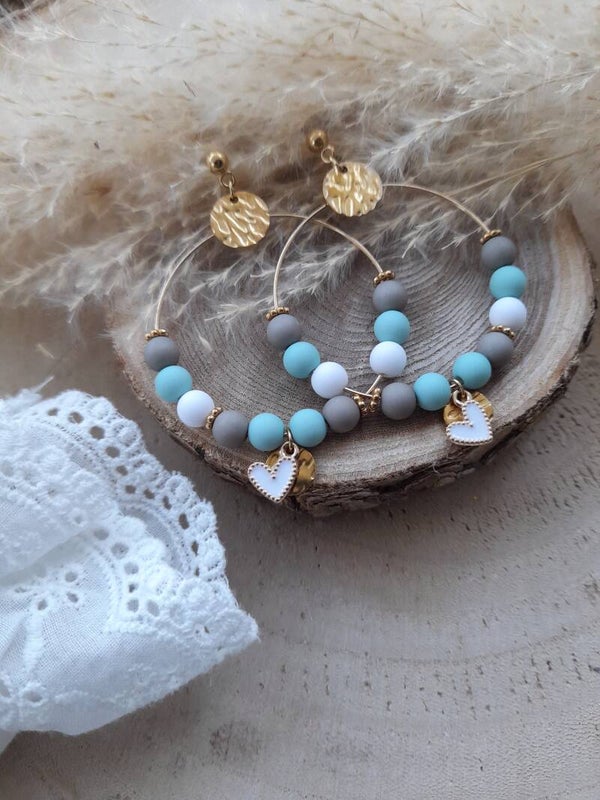 Boucles bi color vert 💚