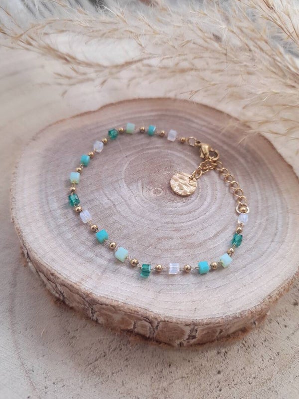 Bracelet mixte de vert acier inox