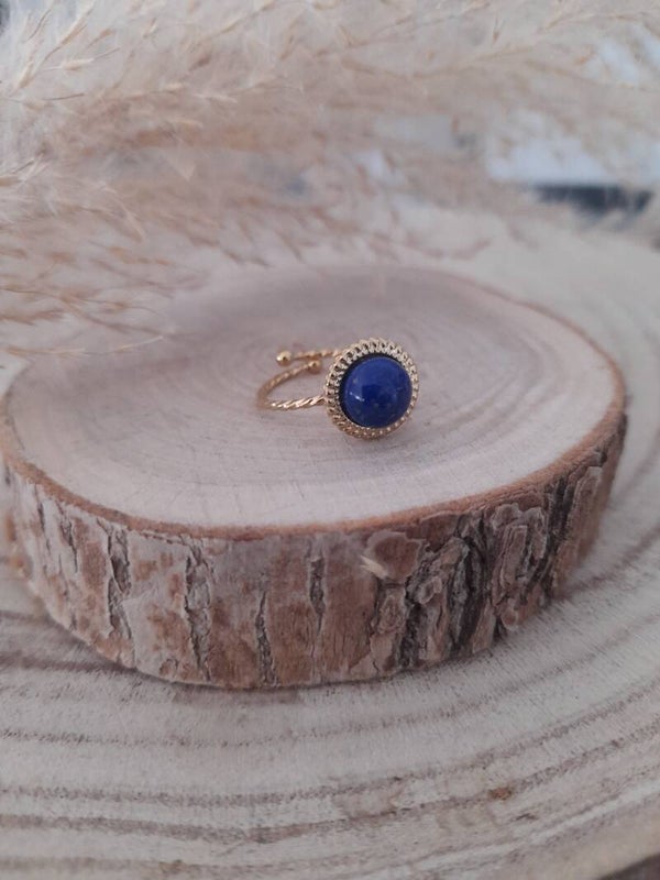 Bague bleu inox