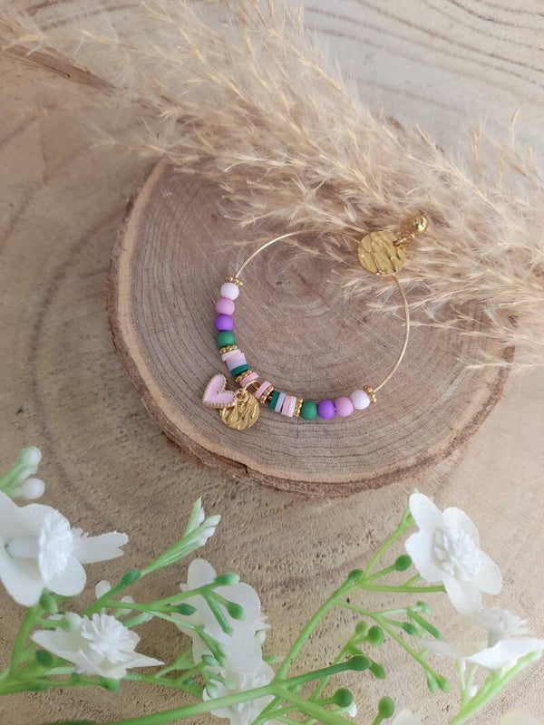 Créoles coeurs colorées 💜
