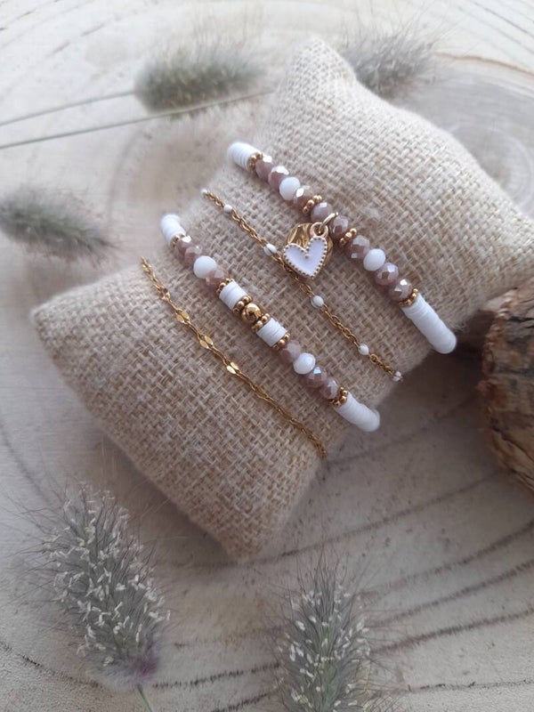 Bracelets blanc & or 🤍