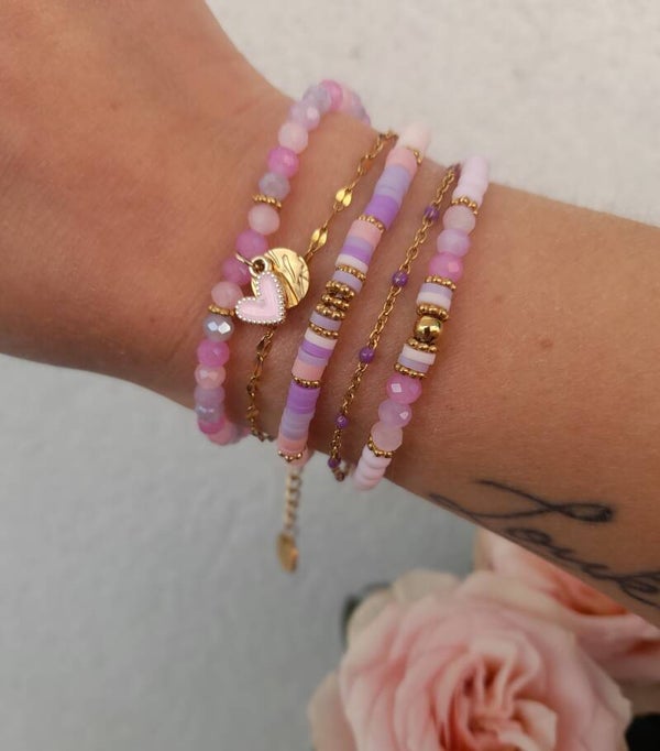 Bracelets rose & mauve 💜