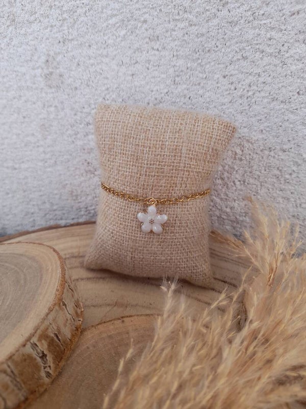 Bracelet chaîne fleur
