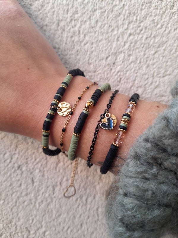 Bracelets kaki & noir