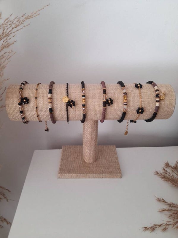 Bracelets marroné noir fleurs & pampilles 🤎🖤