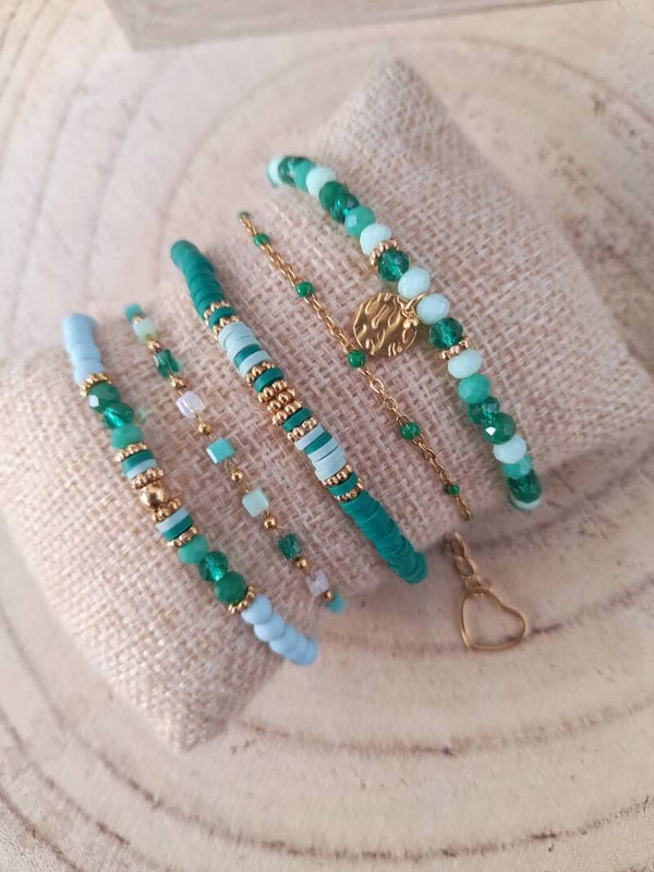 Bracelets bi color vert