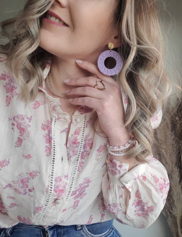 Boucles rondes mauve 💜