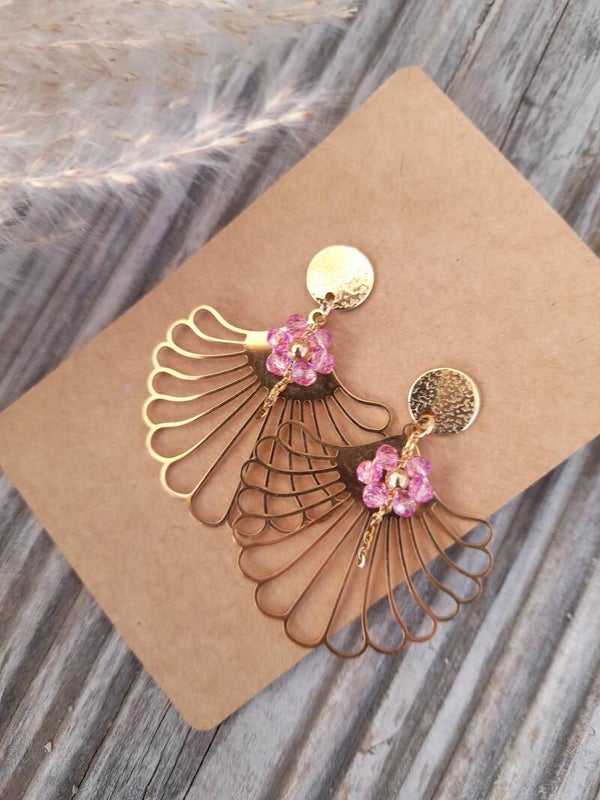 Boucles fleurs mauve 🌸
