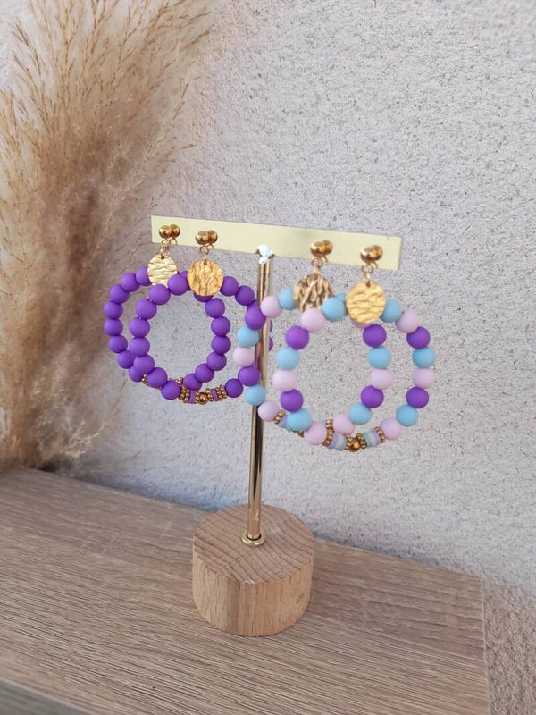 Créoles perles rondes 🌸