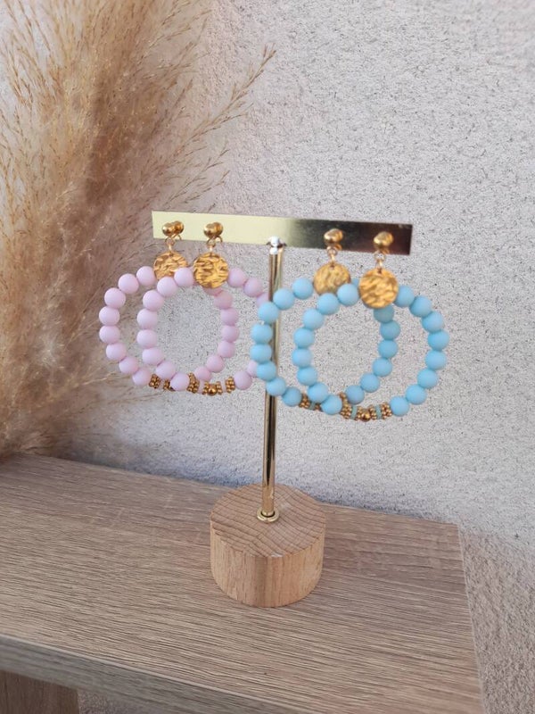 Créoles perles rondes 🌸