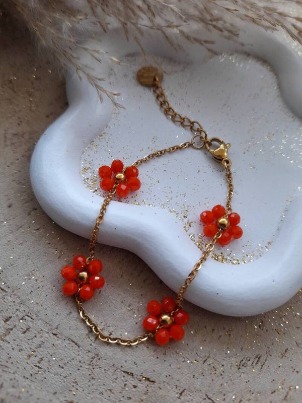 Bracelet fleurs oranges 🧡