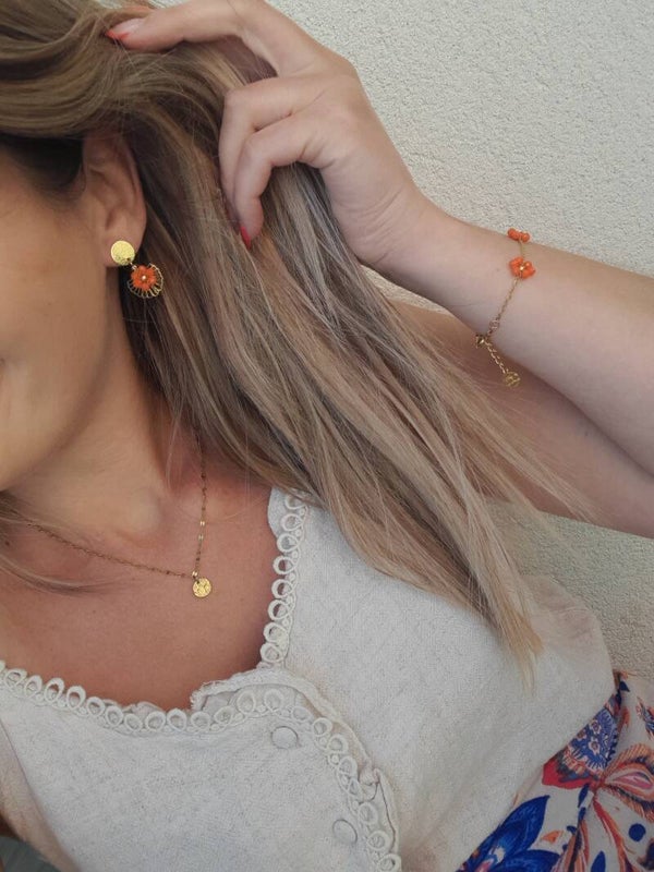 Boucles fleurs oranges 🧡