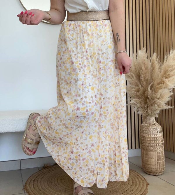 Jupe Aria fleurs jaune