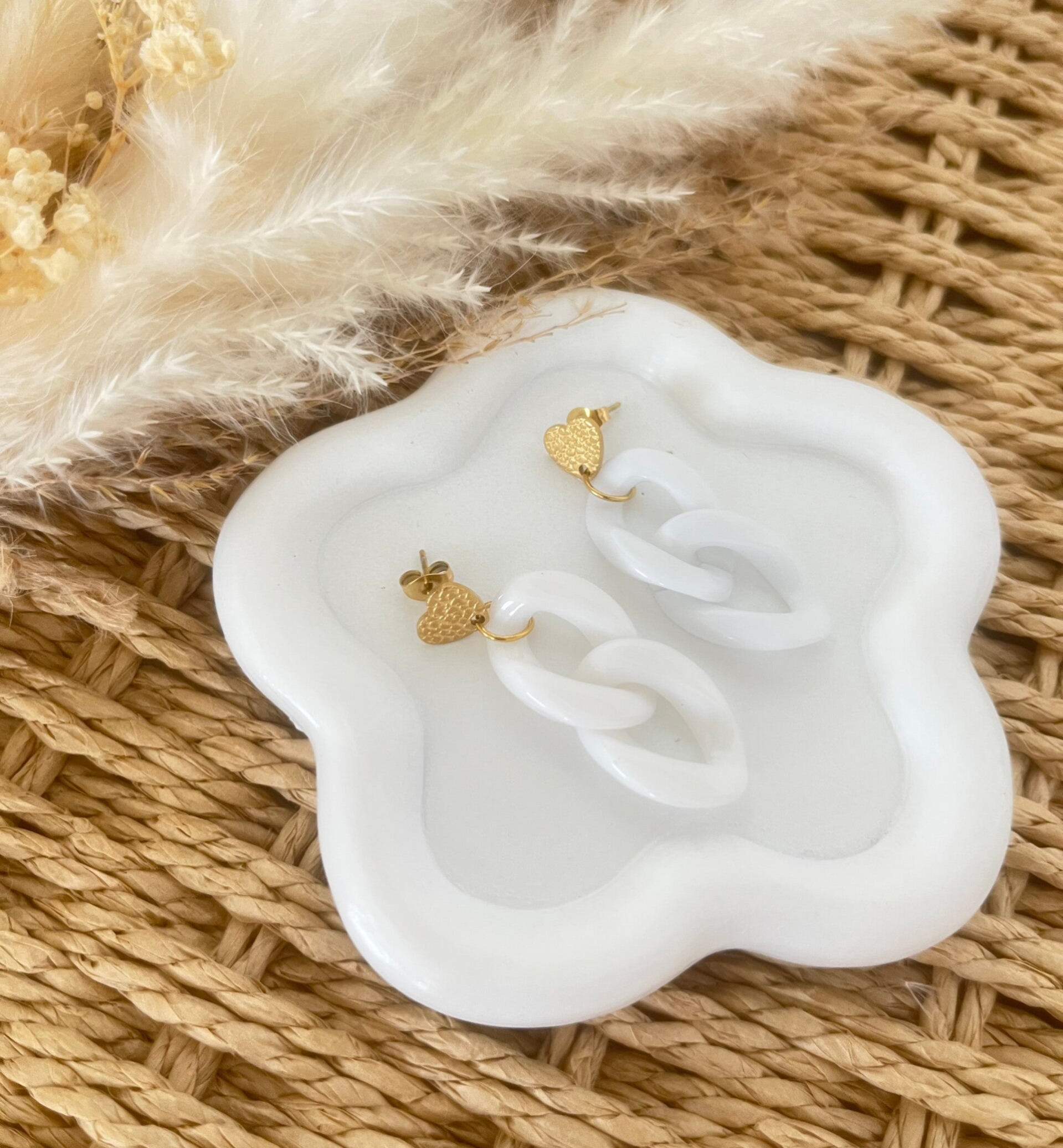 Boucles à maillons blanc