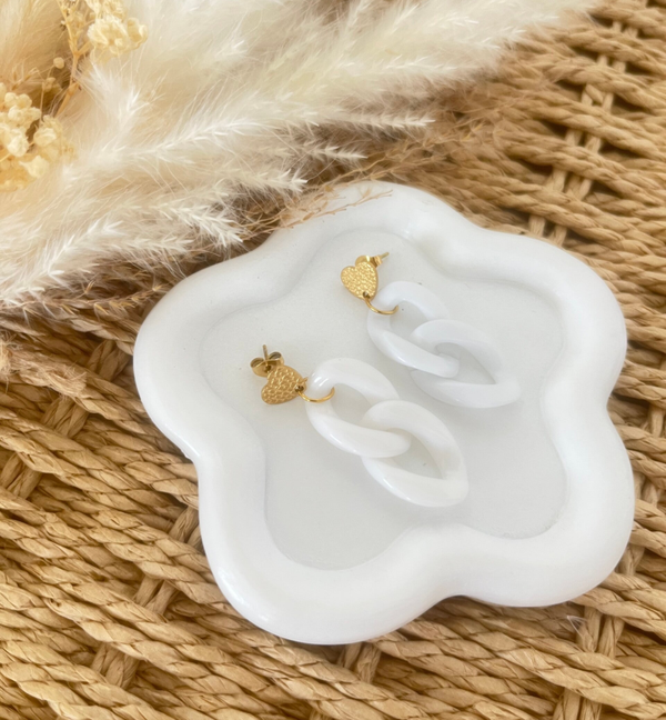 Boucles à maillons blanc