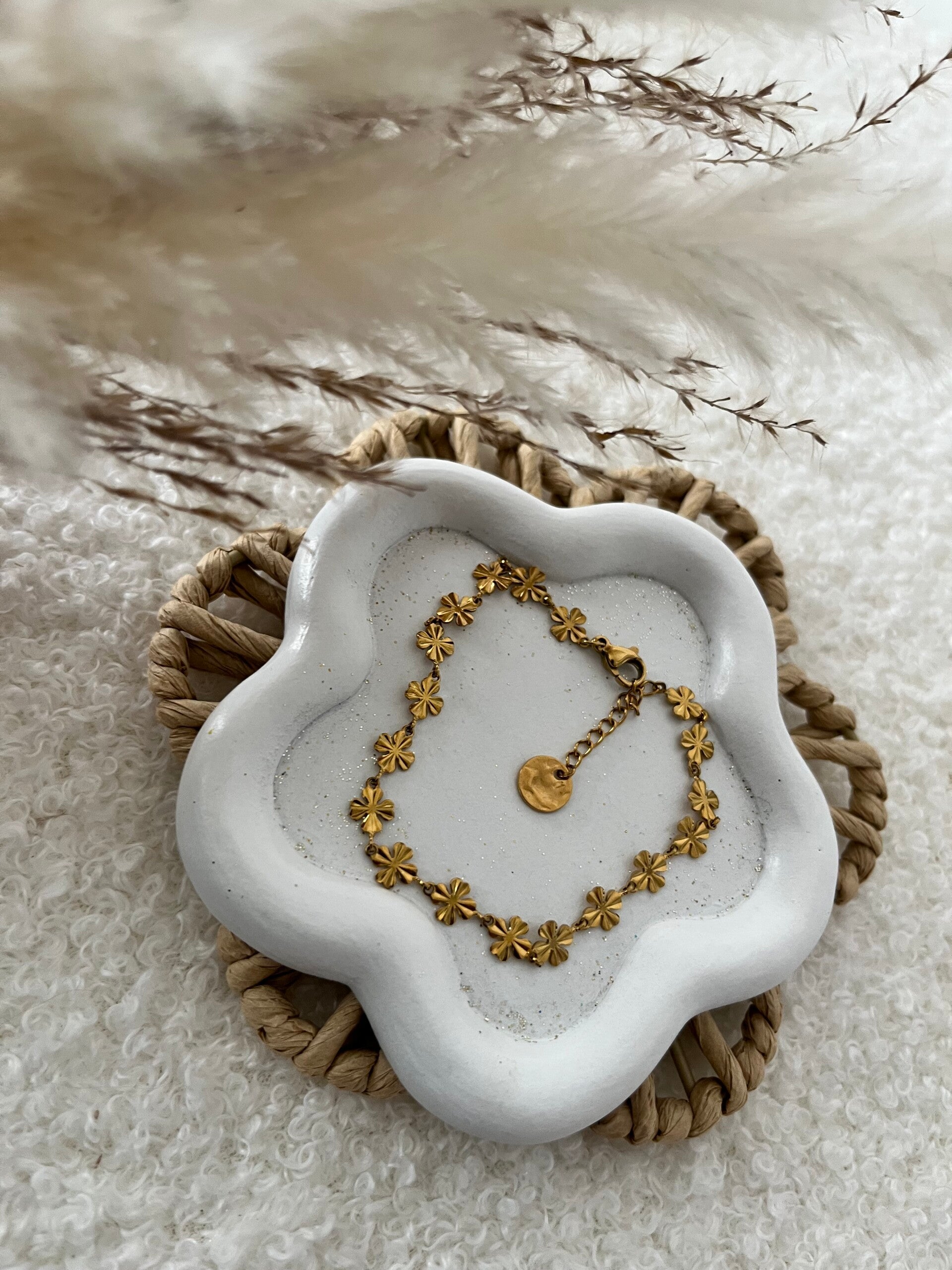 Bracelet trèfles doré