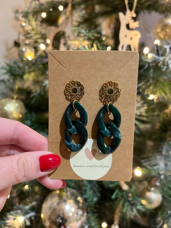 Boucles à maillons vertes