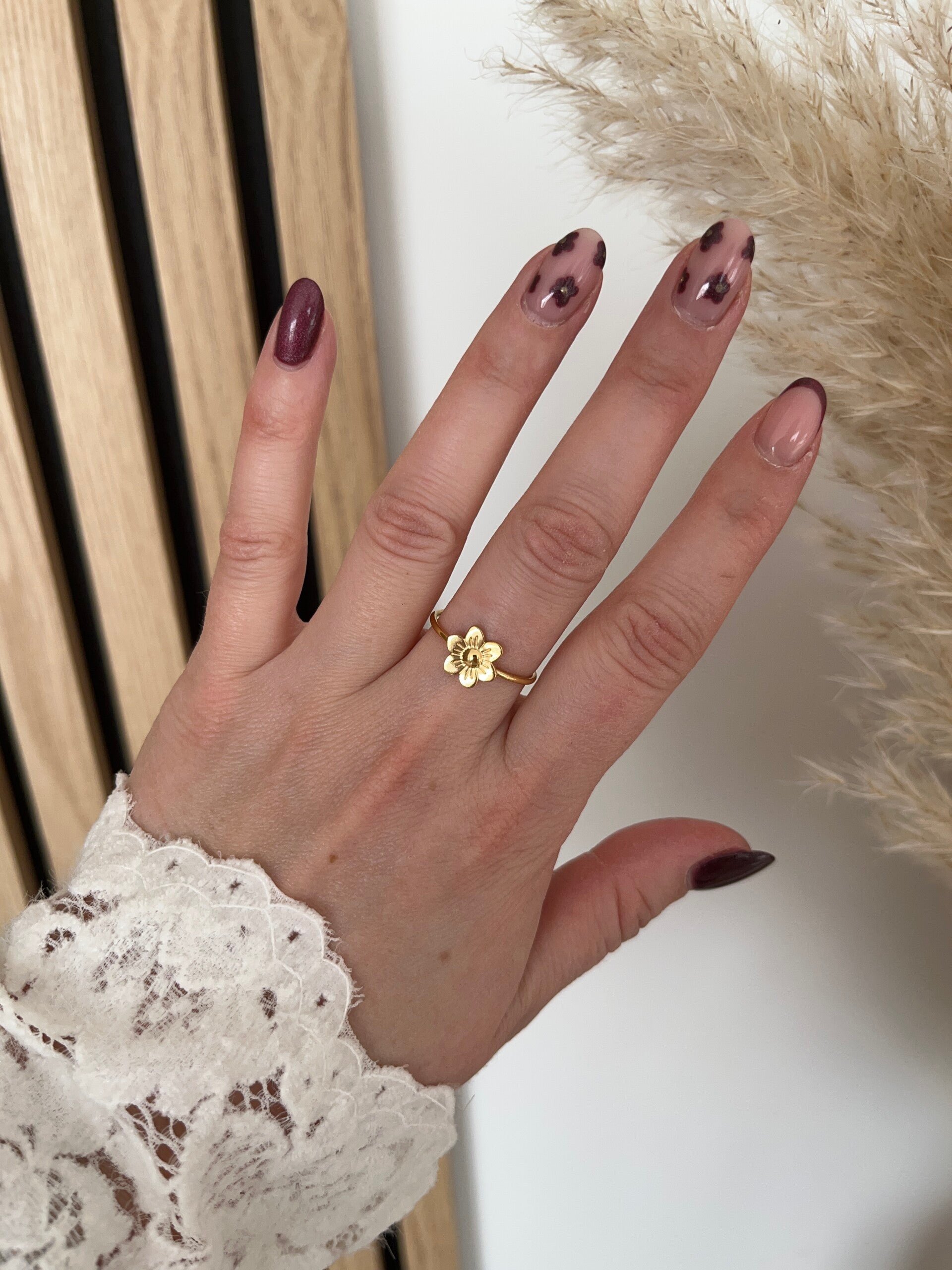 Bague fleur inox