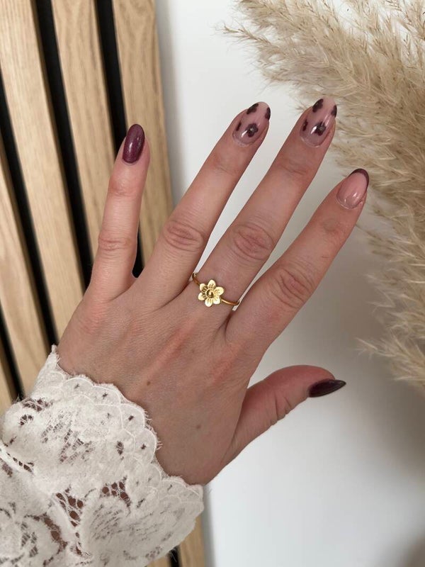 Bague fleur inox