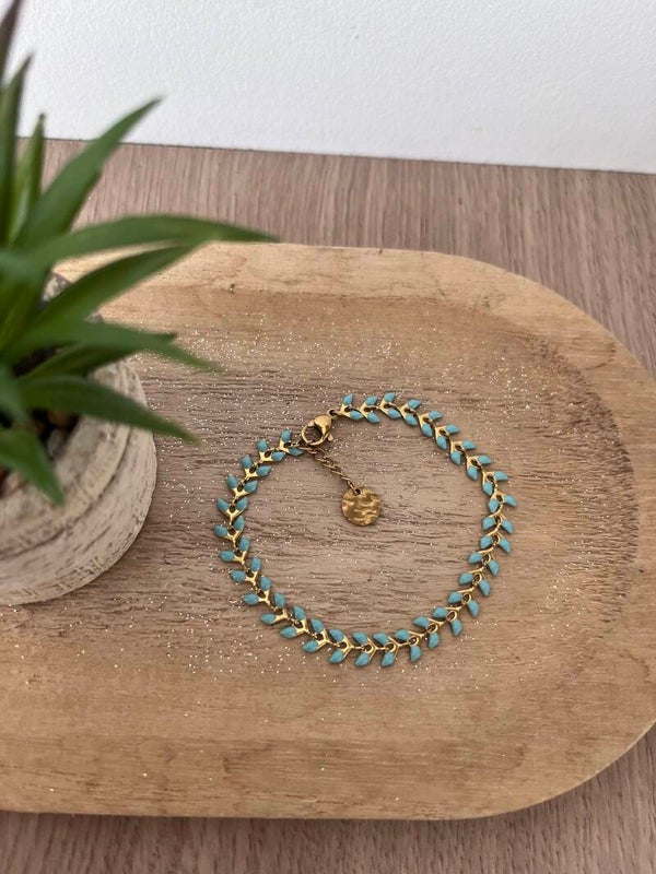 Bracelet fantaisie vert d’eau