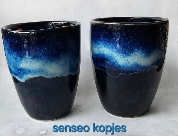 Setje senseo kopjes blauw zwart