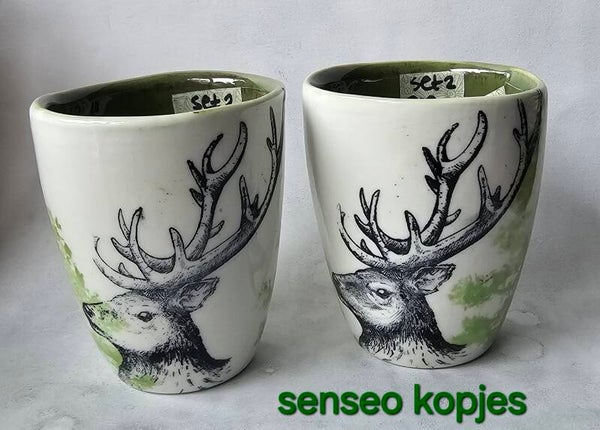 Setje senseo kopjes met edelhert