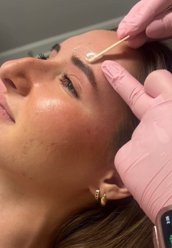 Eyebrow waxing service at Sugar Bloom Studio, Alpharetta GA-- licensed esthetician.