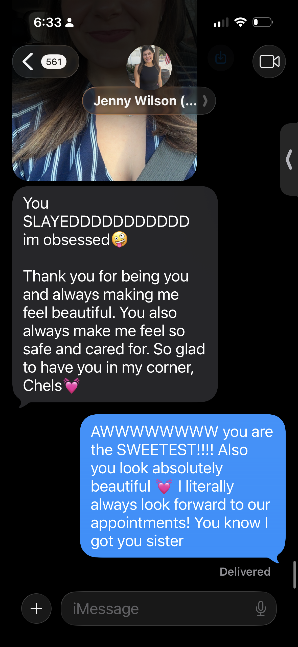 5 star client testimonial sharing how safe, cared for, and confident she feels after her appointments at Sugar Bloom Studio in Alpharetta GA.