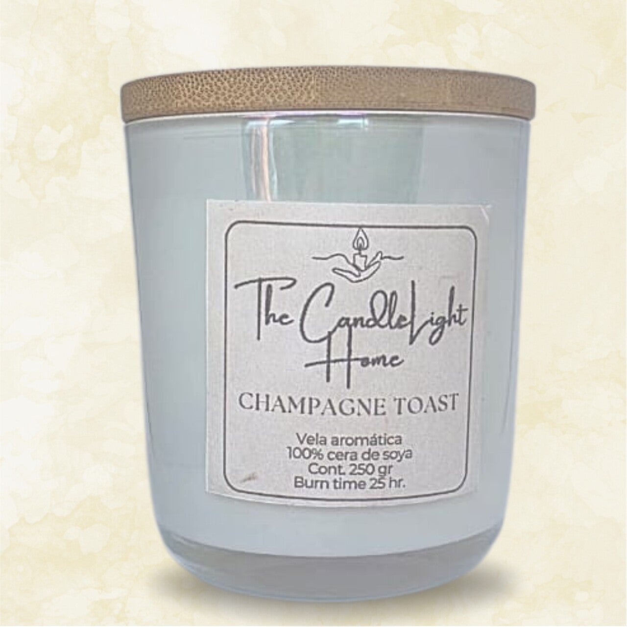 Vaso con tapa de bambú Champagne Toast-250g