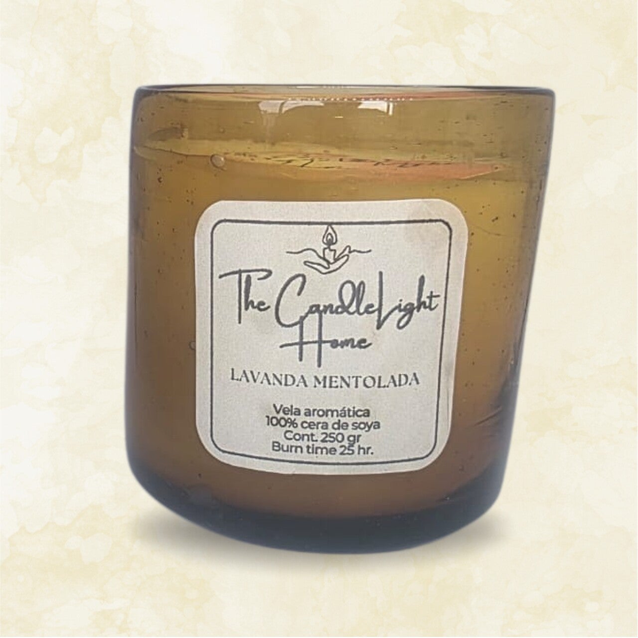 Vaso Cristal soplado Ambar Lavanda Mentolada-250g