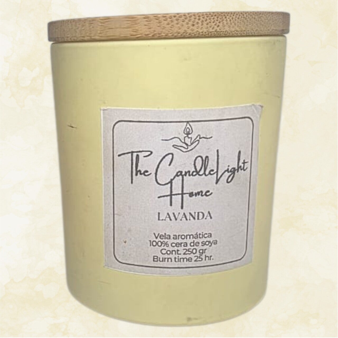 Vaso con Tapa de Bambú – Lavanda 250g
