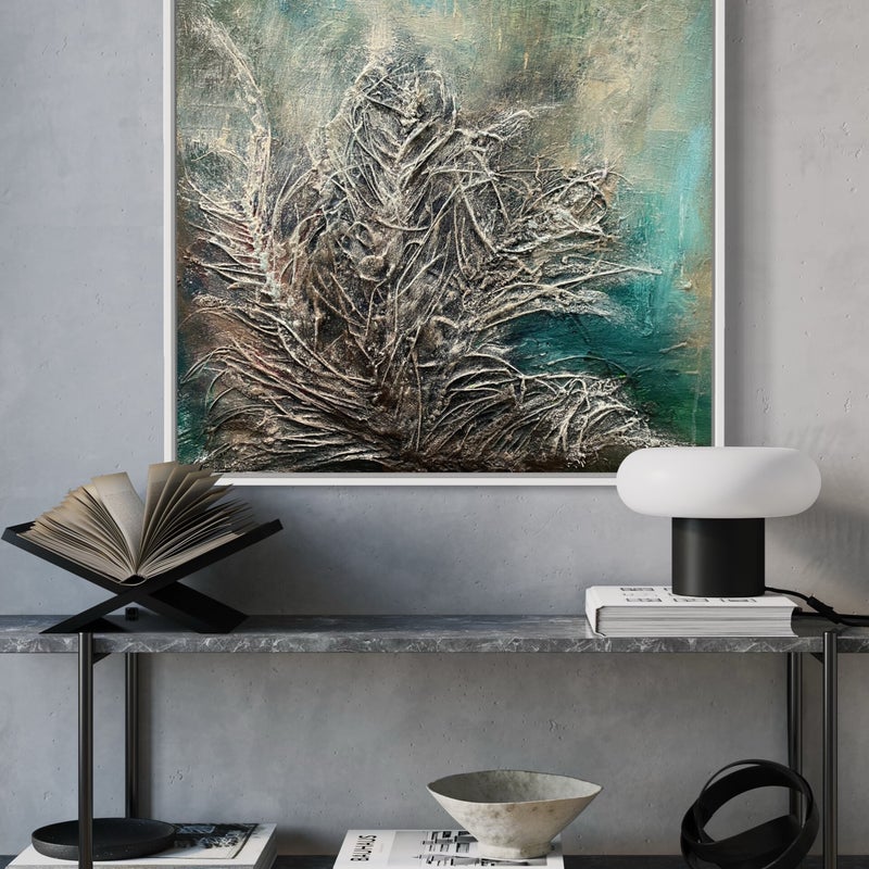 Coral, 60/60 cm, acrylic, mix media, texture