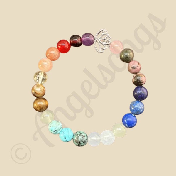 7 chackra lotus armband met tijgeroog en lapis lazulli 18cm 8mm