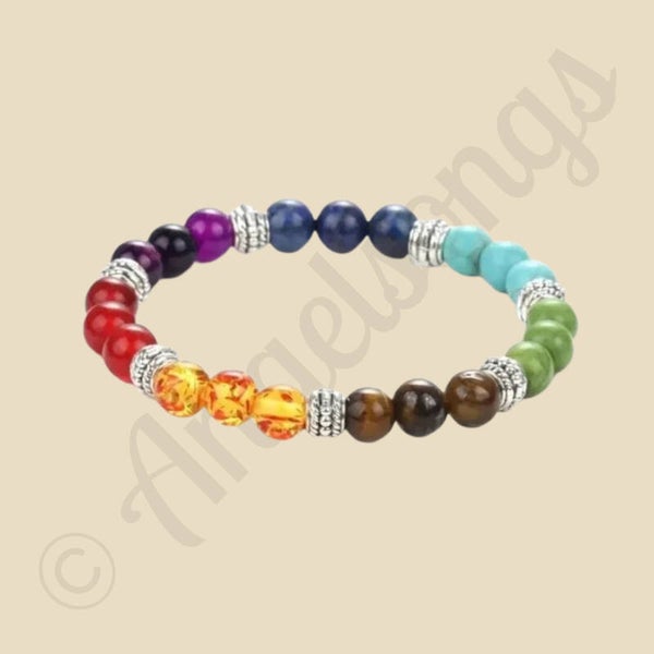 7 Chakra Edelsteen Armband - Kracht 18cm 8 mm