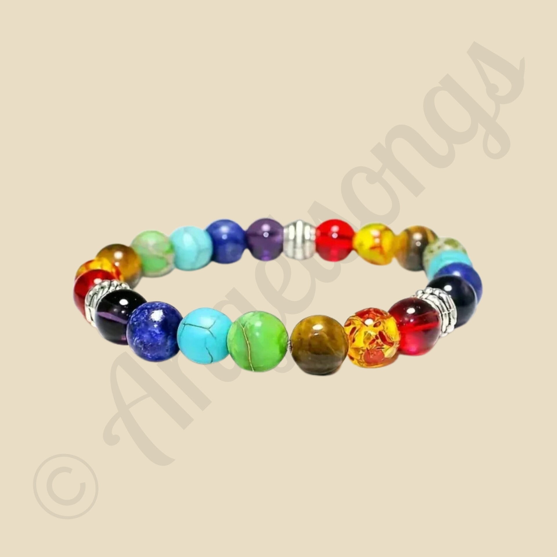 7 Chakra Edelsteen Armband - Kracht 18cm 8 mm