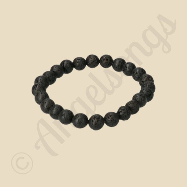 Armband lavasteen 8 mm 18 cm