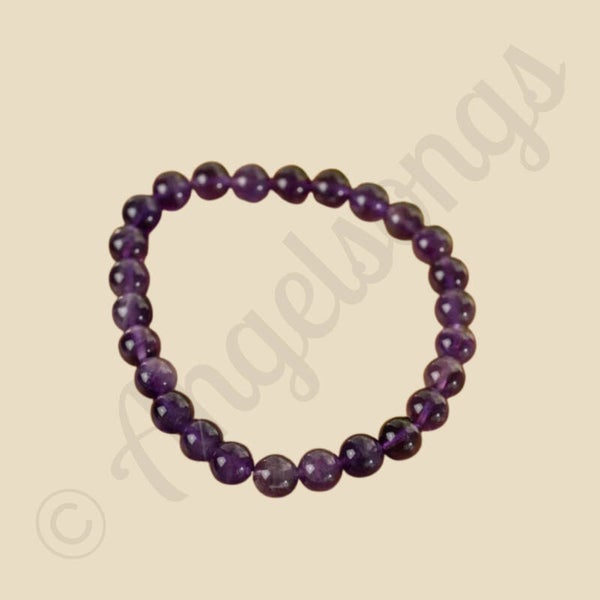 Edelsteen Armband Heren Groot Amethist (8mm, 21 cm)