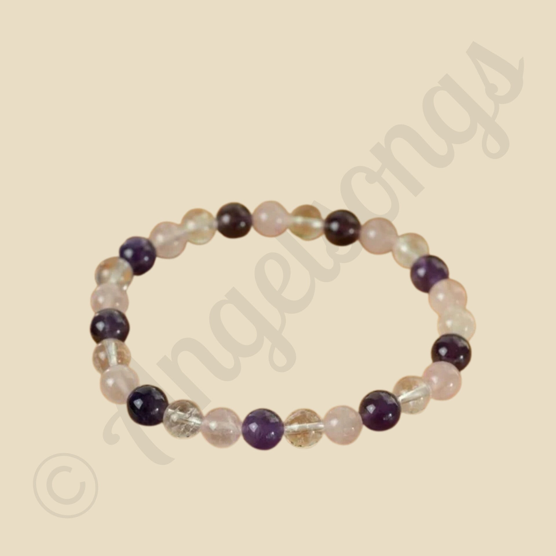 Edelsteen Armband Heren Groot Gouden Driehoek (8mm, 21 cm)