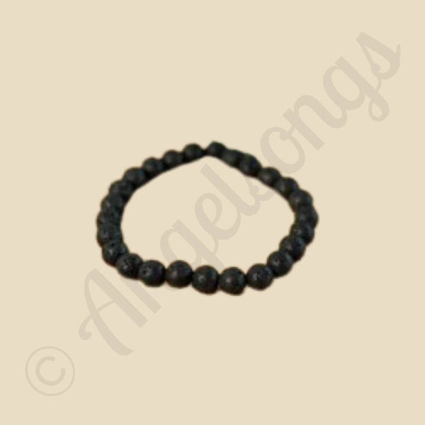Edelsteen Armband Heren Groot Lavasteen (8mm, 21 cm)