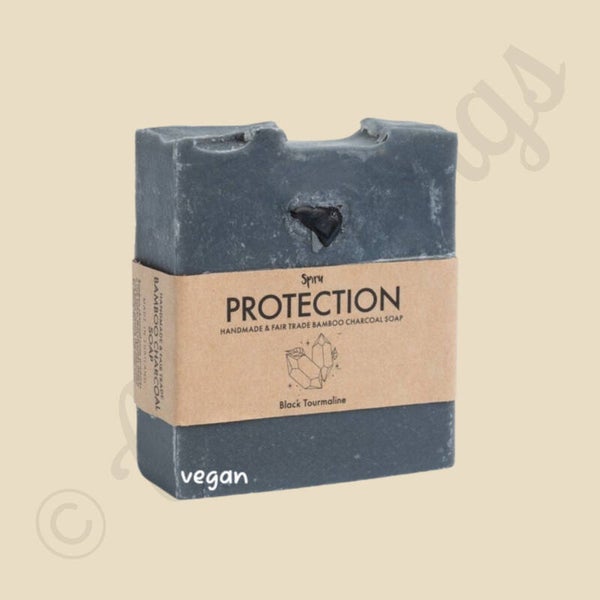 Fair Trade Edelsteen Zeep – Bamboe-Houtskool & Zwarte Toermalijn – Bescherming (100 gram)