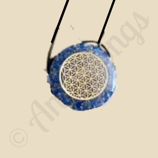 Orgonite Hanger Bloem des levens Rond Lapis Lazuli