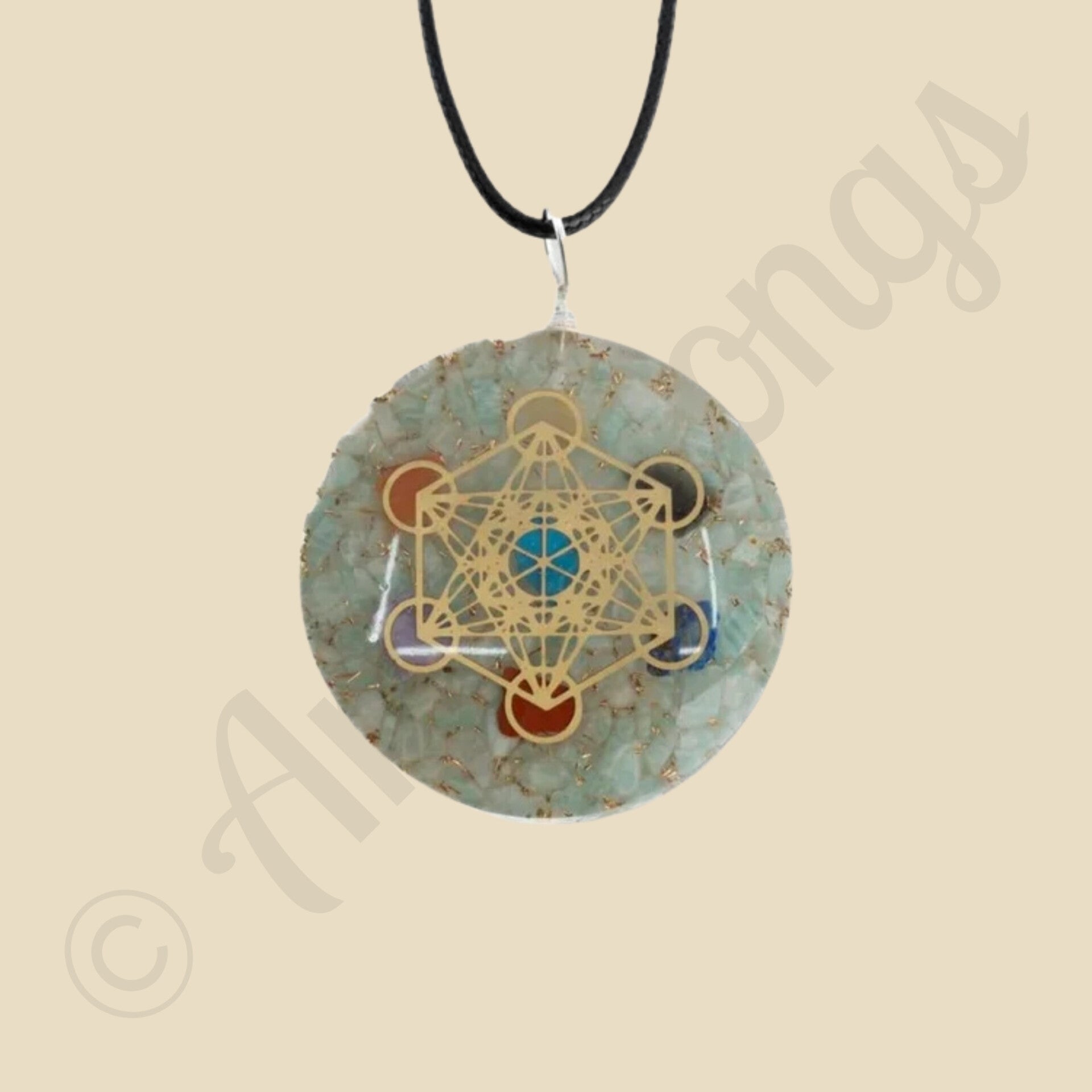 Orgonite Hanger Metatron Chakra Amazoniet