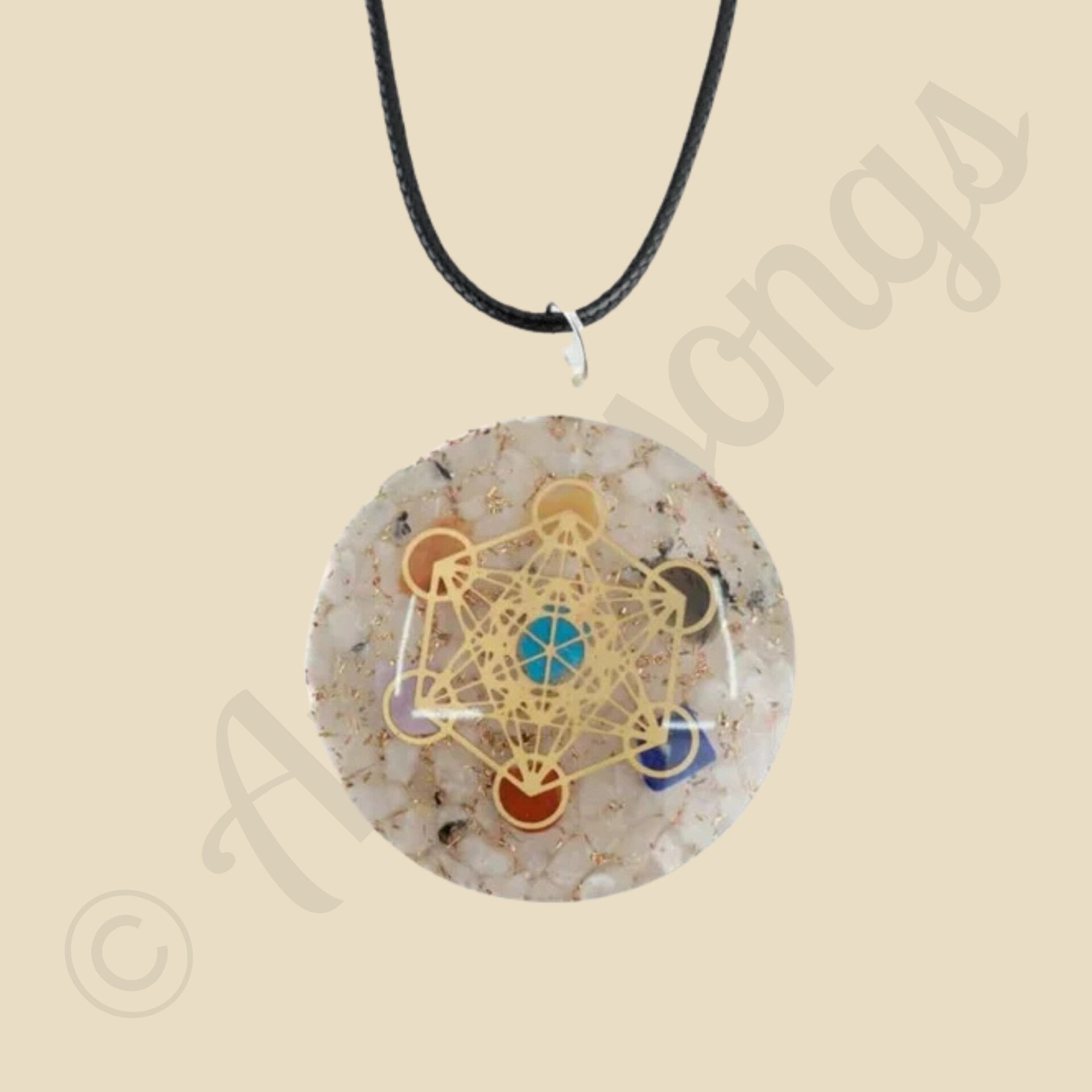 Orgonite Hanger Metatron Chakra Regenboog Maansteen